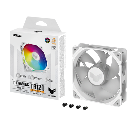 ASUS TUF Gaming TR120 ARGB 120mm 流体动力轴承机箱风扇反向扇叶黑/ 白单件装/ 3件装