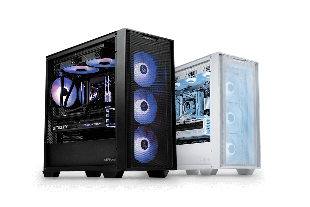 【支援背插底板】ASUS 華碩 A21 Micro-ATX 機箱 - Black/White 黑 / 白色