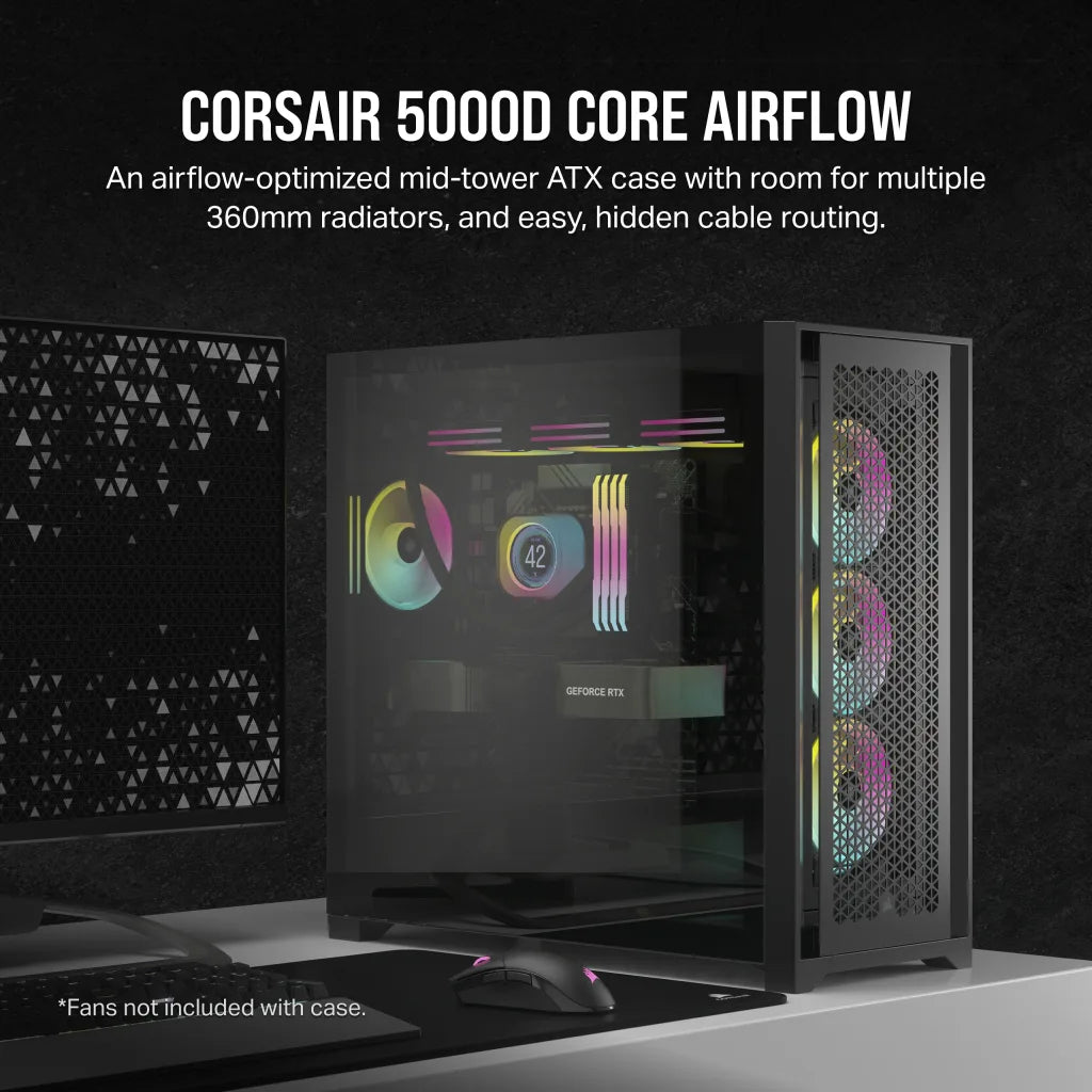 CORSAIR 5000D CORE Airflow ATX 中塔機箱 強化玻璃
