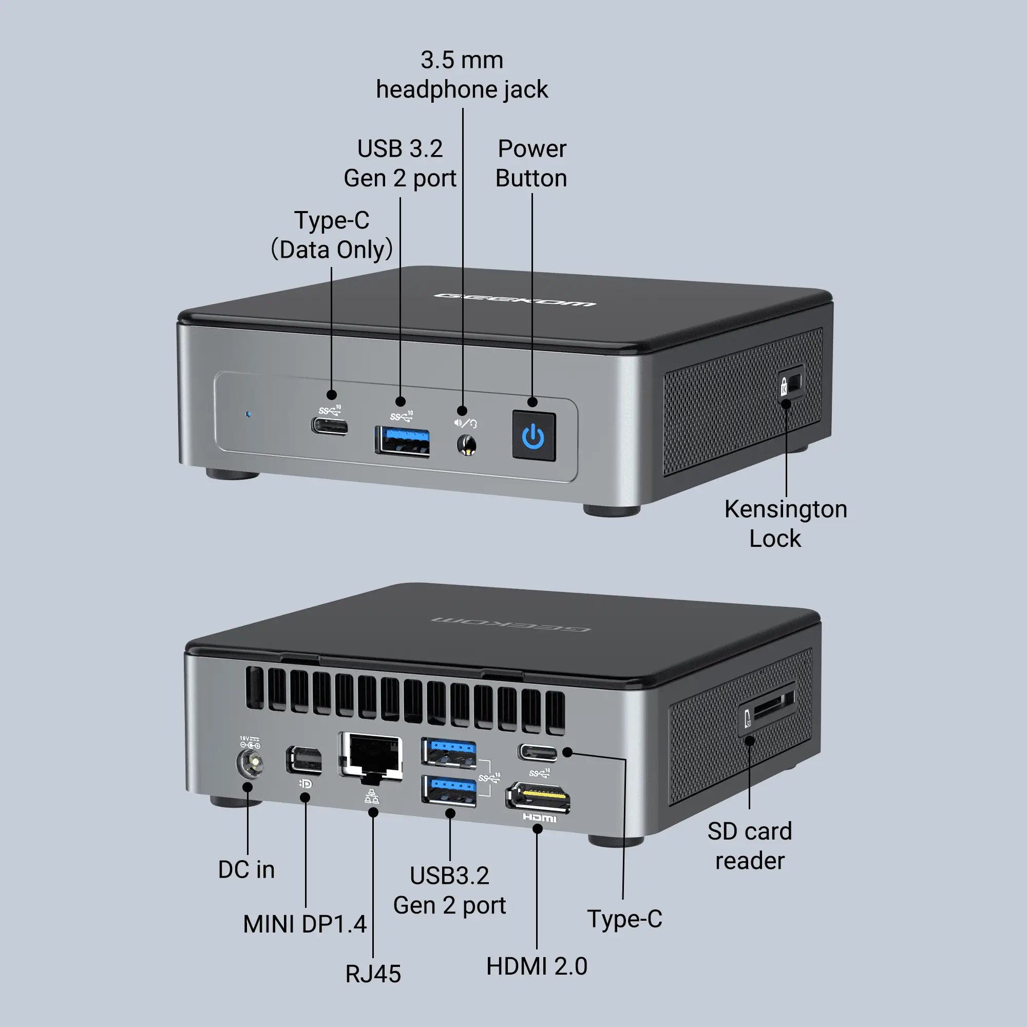 GEEKOM MINI AIR 12 迷你電腦 (16GB DDR5 RAM、Window 11 Pro)