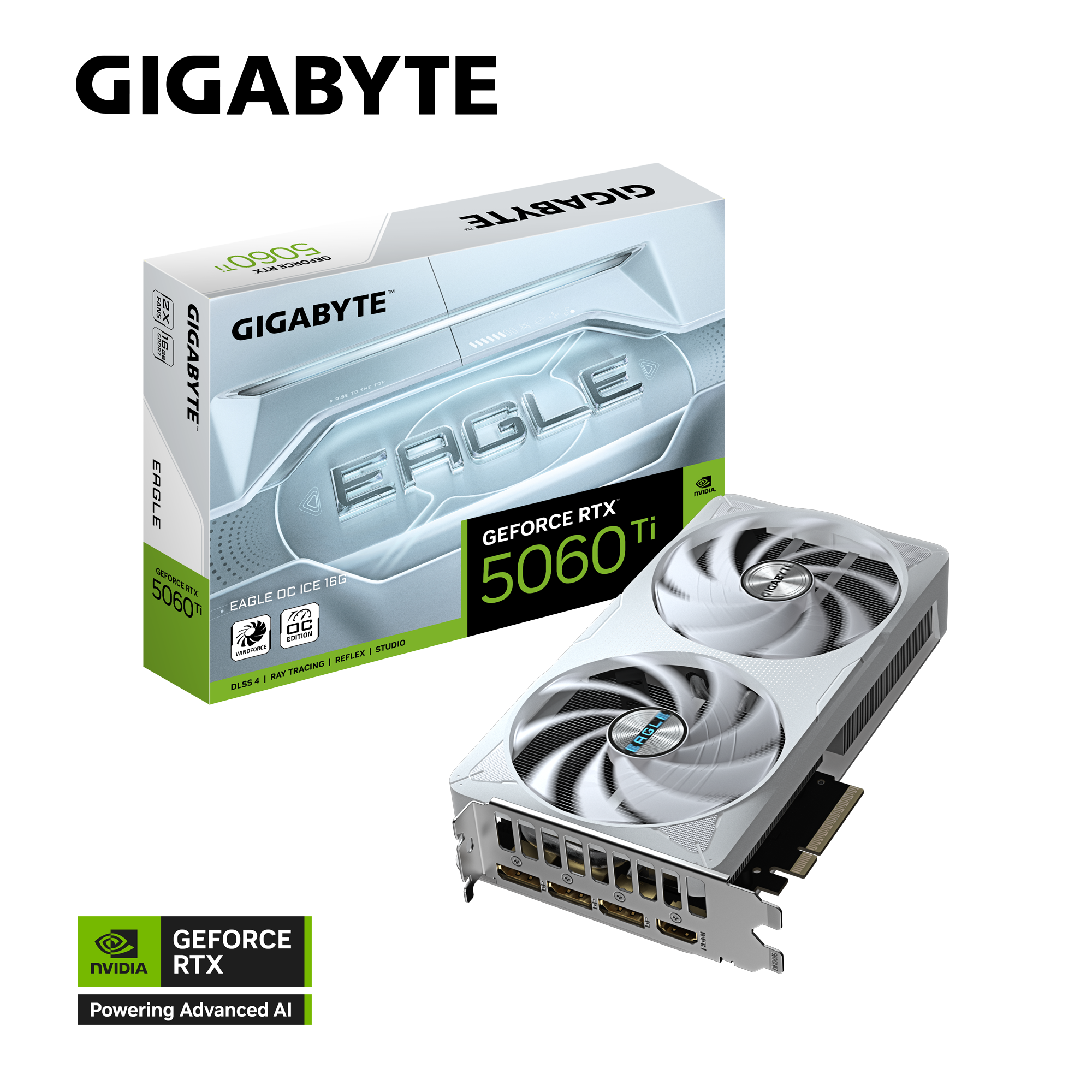GIGABYTE 技嘉 EAGLE ICE GeForce RTX 5060 Ti OC 16G 白色顯示卡