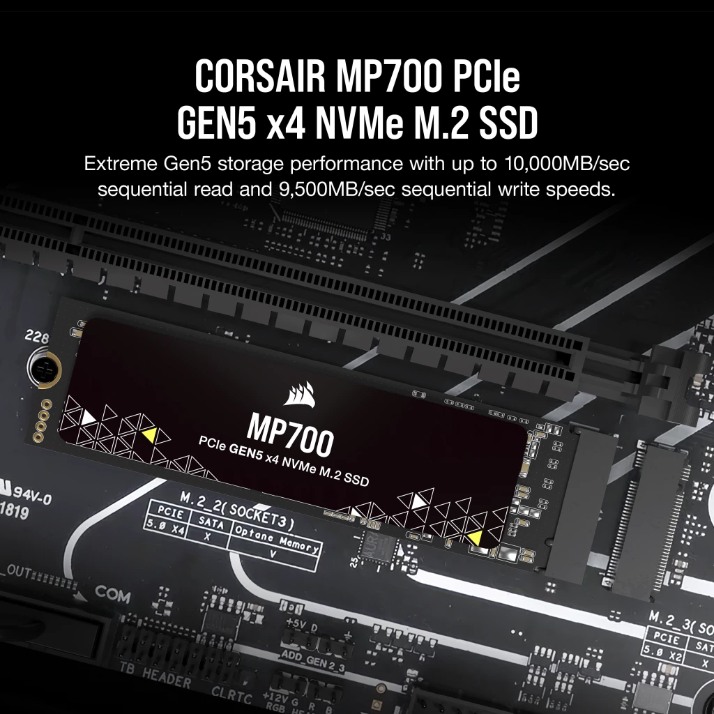 CORSAIR MP700 1TB PCIe 5.0 (Gen 5) x4 NVMe M.2 SSD 固態硬碟