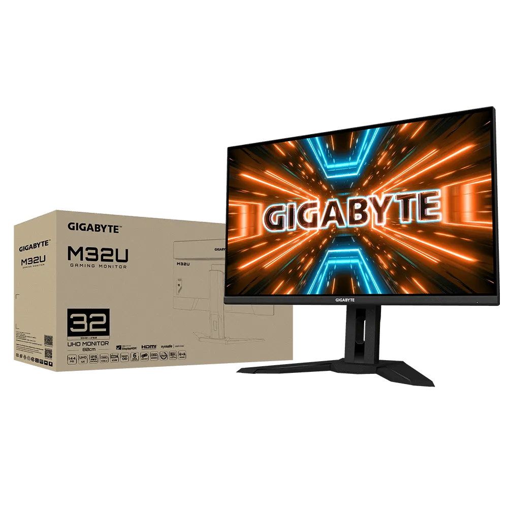 GIGABYTE M32U UHD 4K 144Hz IPS 1Ms GTG NVIDIA G-Sync Compatible Gaming Monitor