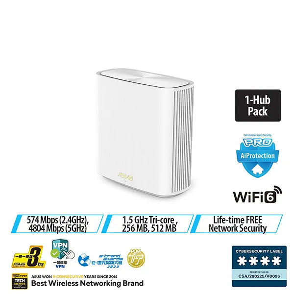 ASUS ZENWIFI XT8 V2 AX6600 三頻 Mesh WiFi System 網狀路由器 黑/白