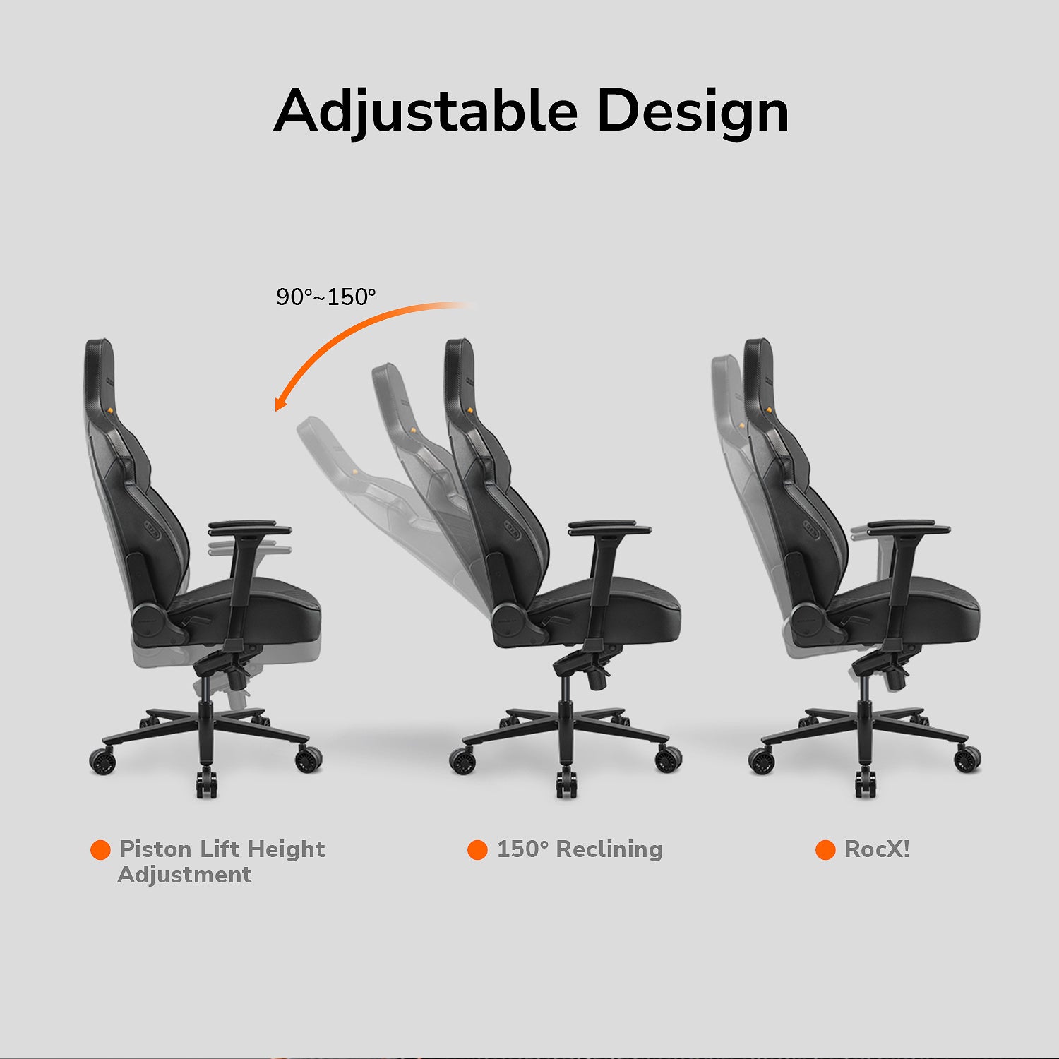 Cougar NXSYS AERO 黑色\橙黑色ARGB 散热风扇电竞椅