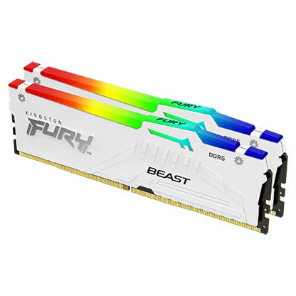Kingston FURY Beast RGB DDR5 6000MHz 64GB KIT 32GBx2 White (KF560C40BWAK2-64) 