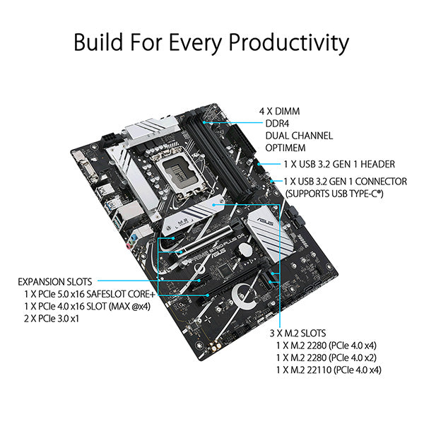ASUS 華碩 PRIME B760-PLUS D4 ATX 主機板 DDR4