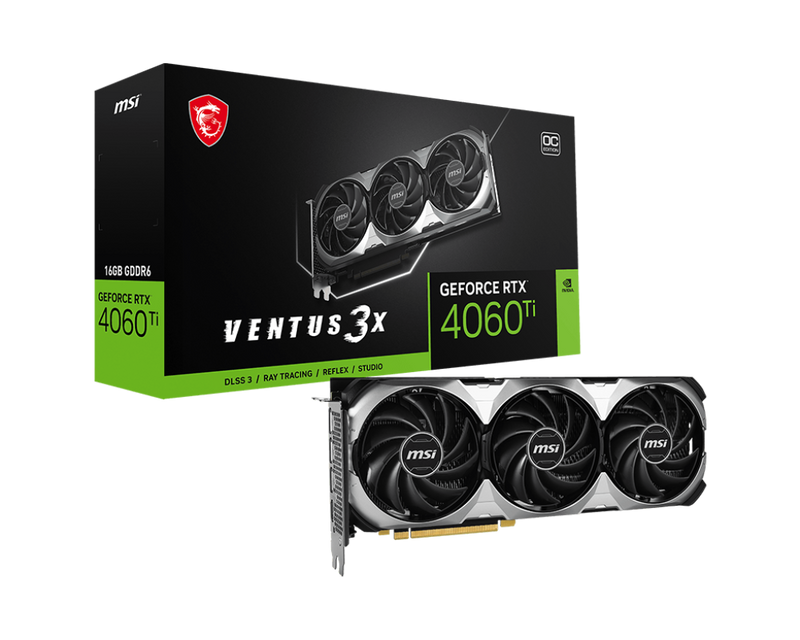 MSI 微星 VENTUS 3X GeForce RTX 4060 TI 16G OC 顯示卡