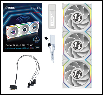 Lian Li 聯力UNI FAN R12SL LCD WIRELESS 120mm Reverse Blade反向扇葉 積木風扇 黑 / 白 Single / 3 Pack