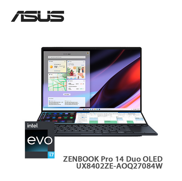 ASUS Zenbook Pro 14 Duo-B27H OLED 120Hz Notebook (UX8402ZE-AOQ27084W)