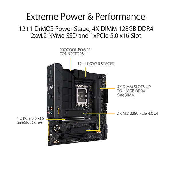 ASUS 华硕TUF GAMING B760M-PLUS D4 Micro-ATX 主机板DDR4