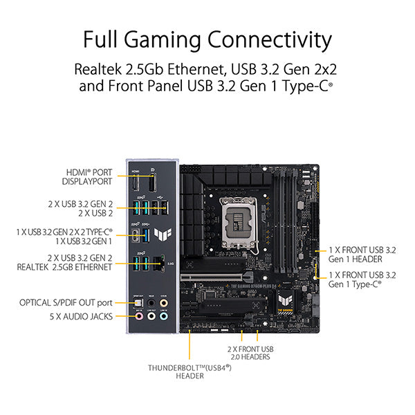 ASUS 华硕TUF GAMING B760M-PLUS D4 Micro-ATX 主机板DDR4