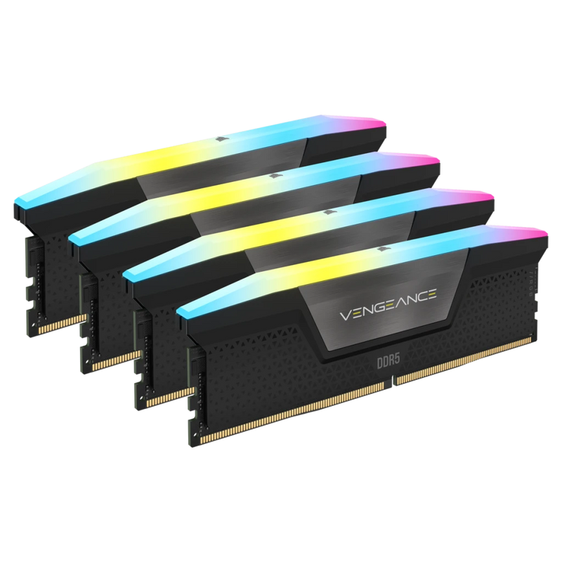 Corsair VENGEANCE RGB 192GB (4x48GB) DDR5 DRAM 5200MHz C38 Memory Kit — Black