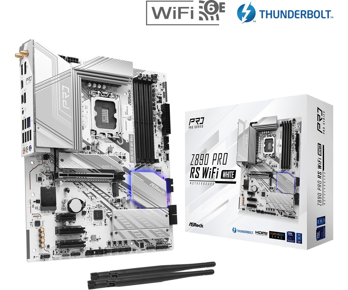 ASRock 華擎 Z890 PRO RS WIFI WHITE ATX 白色主機板 (DDR5)