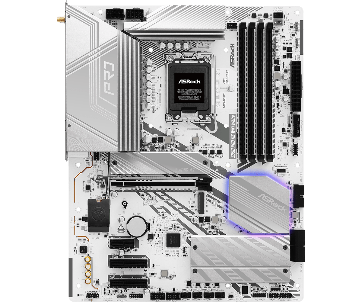 ASRock 華擎 Z890 PRO RS WIFI WHITE ATX 白色主機板 (DDR5)