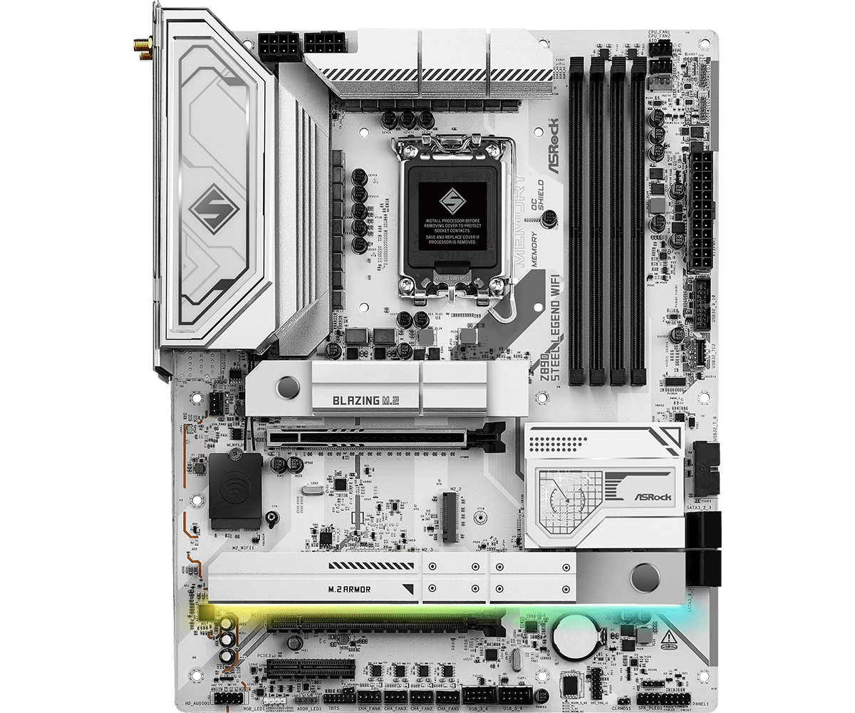 ASRock 華擎 Z890 STEEL LEGEND WIFI ATX 白色主機板 (DDR5)
