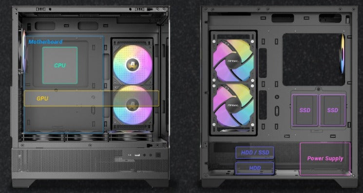 (内附6只风扇) Antec CX700 RGB ELITE ATX 电竞机箱黑/白