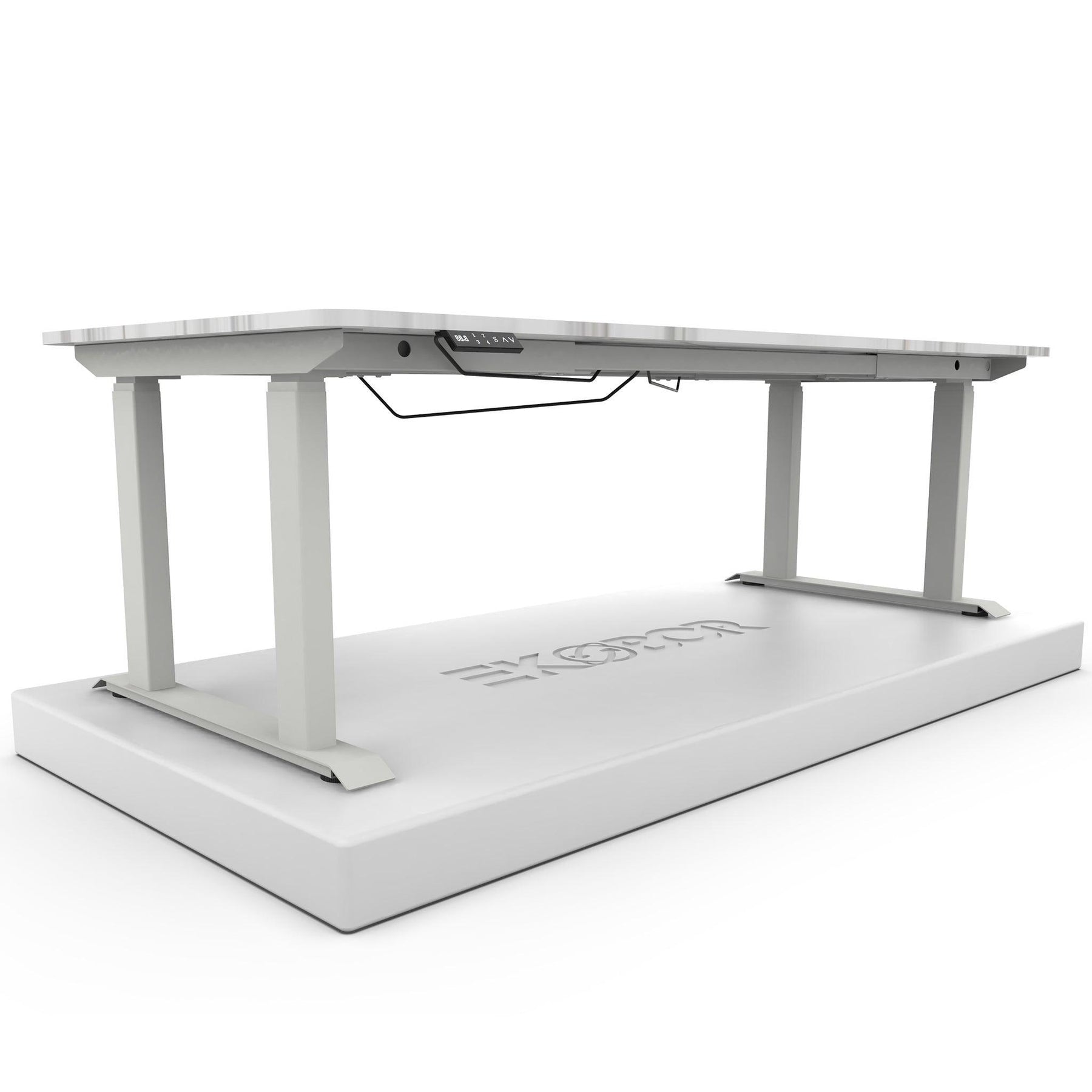 Ekobor Conference and Executive Meeting Electrical Standing Desk  (Height Adjustable)(Marble White/Black)
