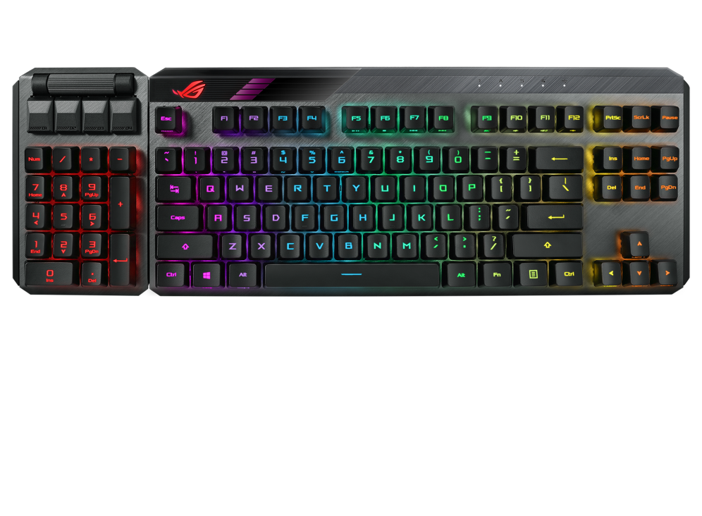 ASUS ROG Claymore II RX RGB 无线机械式键盘(RX青/RX红轴) 英文