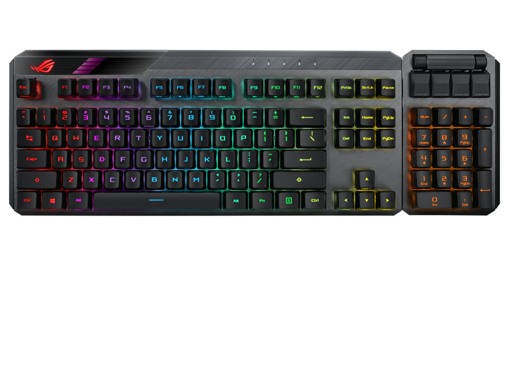 ASUS ROG Claymore II RX RGB 无线机械式键盘(RX青/RX红轴) 英文