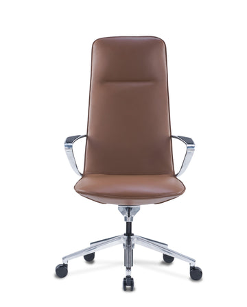 Amola Leather Chair 高背辦公轉椅 (真皮棕色）