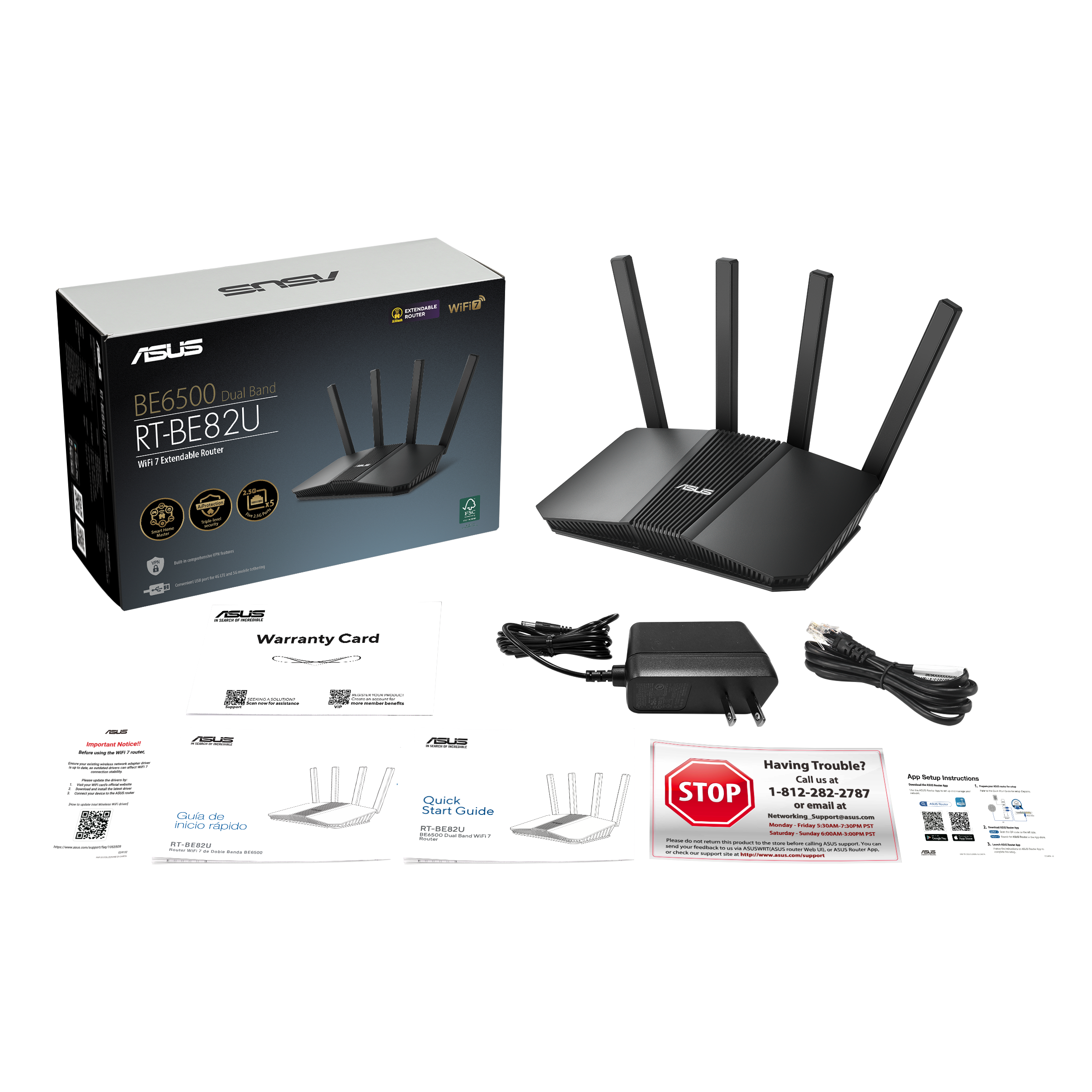 ASUS RT-BE82U BE6500 雙頻 WiFi 7  路由系統