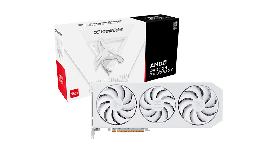 PowerColor HELLHOUND AMD Radeon RX 9070 XT 白色显示卡16GB OC 