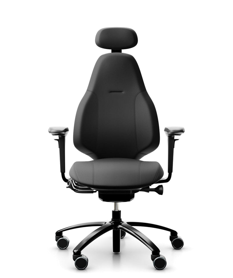 RH Mereo 220 Black Paloma Leather 56100 Chair (Dark Grey/Black)