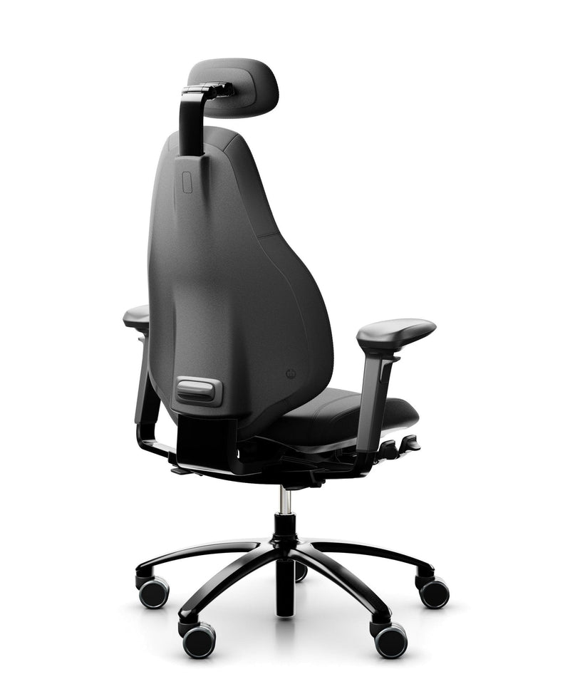 RH Mereo 220 Black Paloma Leather 56100 Chair (Dark Grey/Black)