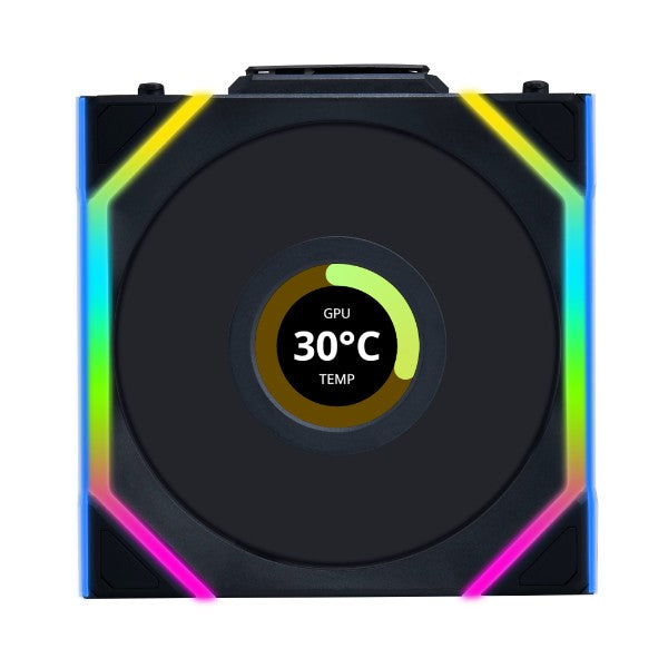 Lian Li 聯力UNI FAN R12SL LCD WIRELESS 120mm Reverse Blade反向扇葉 積木風扇 黑 / 白 Single / 3 Pack