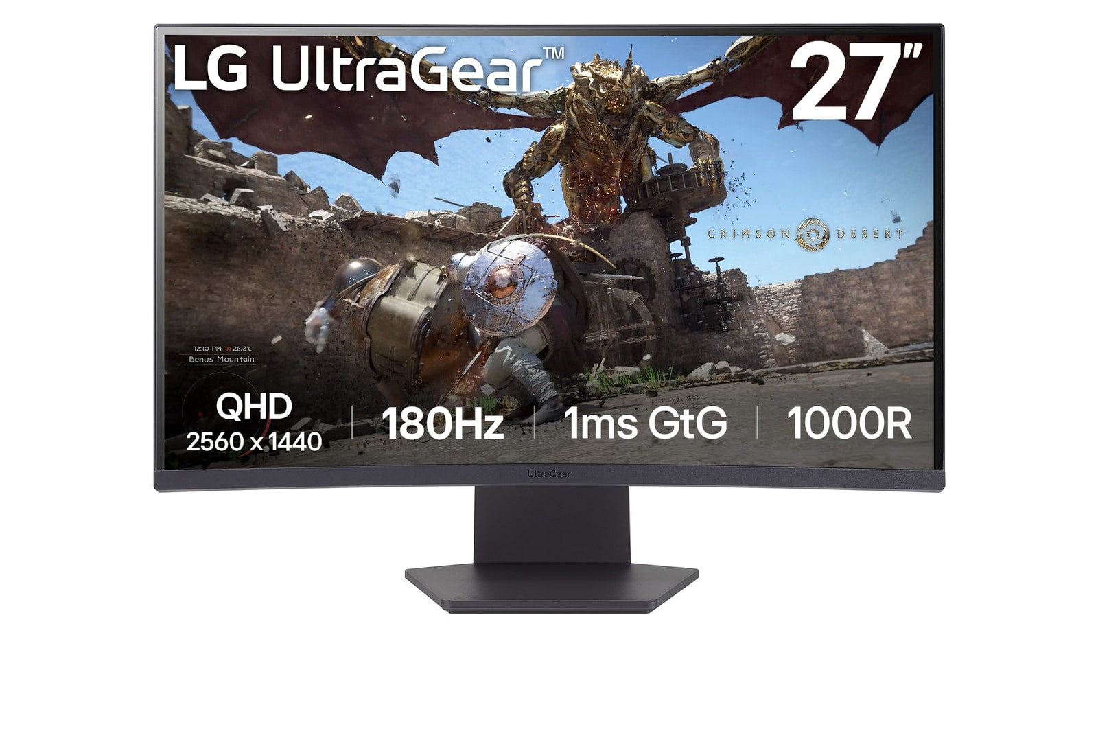LG UltraGear 27GS60QC-B 電競曲面顯示器 27" 2K QHD VA 180Hz 1ms Curved 1000R - 2560 x 1440