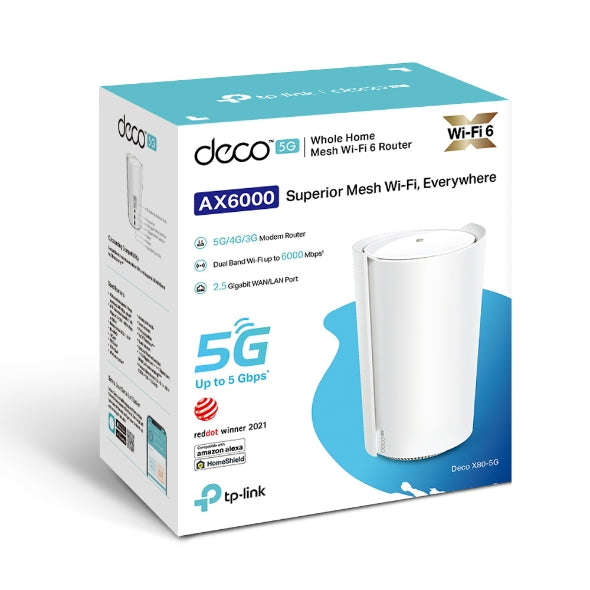 TP-Link Deco X80 5G SIM AX6000 雙頻 Wi-Fi 6 2.5G WAN/LAN Mesh CPE Router
