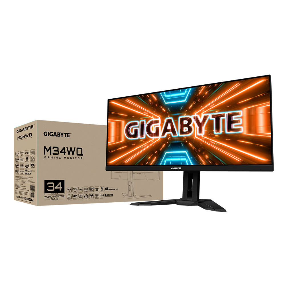 GIGABYTE M34WQ 21:9 2K 144hz KVM Gaming IPS Monitor