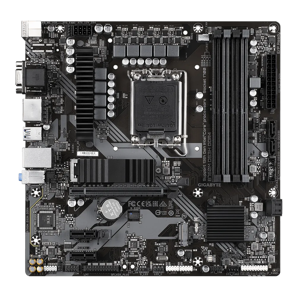 GIGABYTE 技嘉B760M DS3H AX DDR4 Micro-ATX 主机板(DDR4) 有WIFI