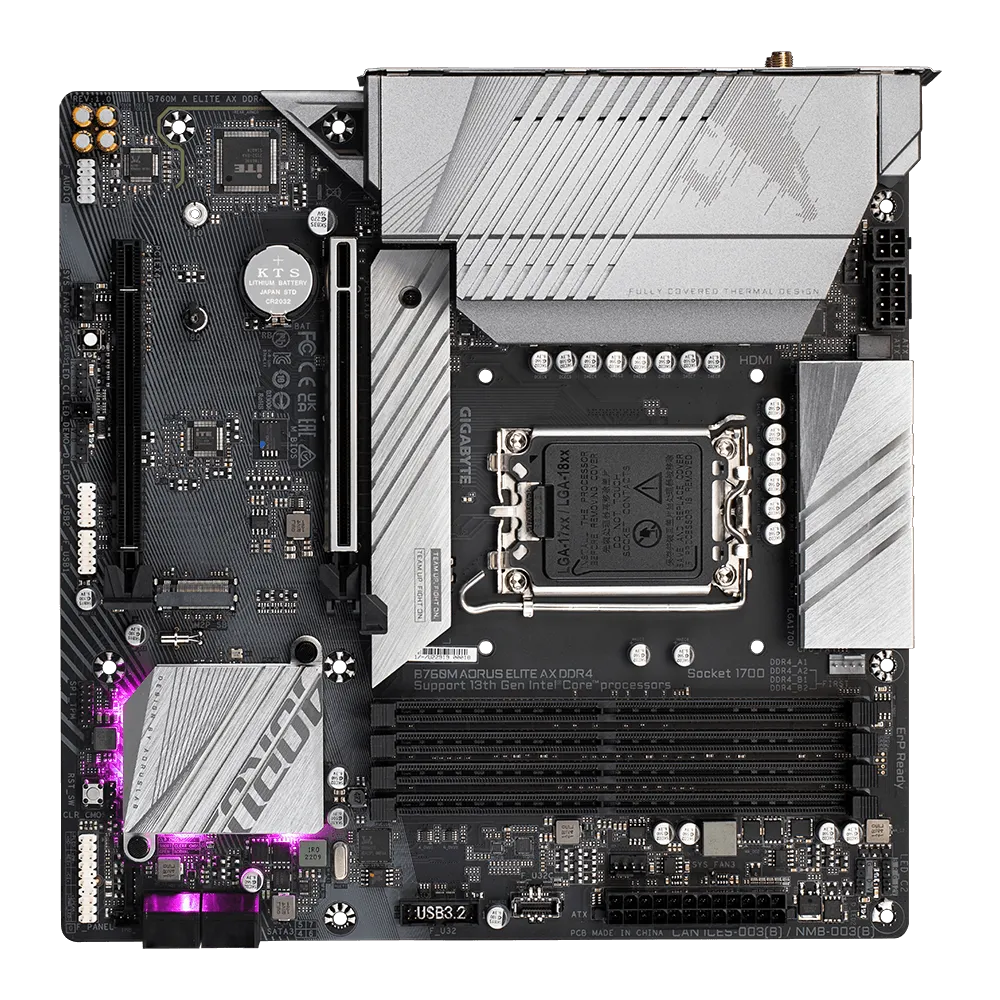 GIGABYTE 技嘉B760M AORUS ELITE AX Micro-ATX 白色主机板(DDR5) 