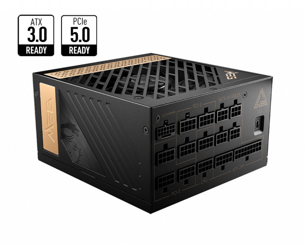 MSI MEG Ai1000P 1000W PLAT-UK PCIe5.0 白金全模組 主機電源