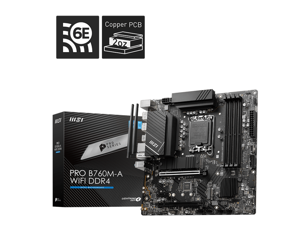 【本月热卖】MSI 微星PRO B760M-A WIFI DDR4 Micro-ATX 主机板