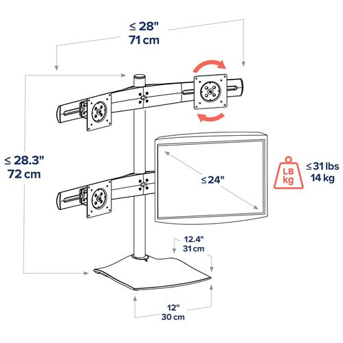 DS100 Quad-Monitor Desk Stand