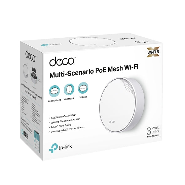 TP-Link Deco X50-PoE AX3000完整家庭PoE Mesh WiFi 6系統