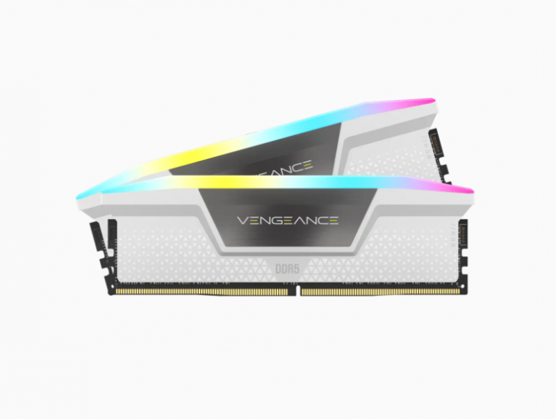 Corsair VENGEANCE RGB 32GB (2x16GB) DDR5 DRAM 5600MHz C36 Memory Kit — White (CMH32GX5M2B5600C36WK)