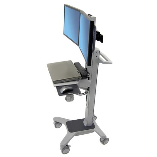 Ergotron Neo-Flex® Dual WideView WorkSpace一体式双萤幕支架行动推车工作站