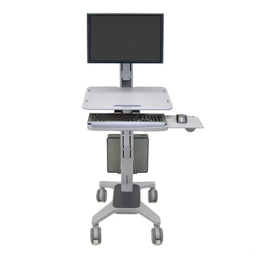 Ergotron WorkFit-C, Single LD/HD Sit-Stand Workstation一體式螢幕支架小型行動推車工作站