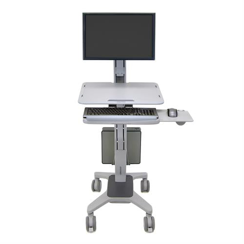Ergotron WorkFit-C, Single LD/HD Sit-Stand Workstation一体式萤幕支架小型行动推车工作站