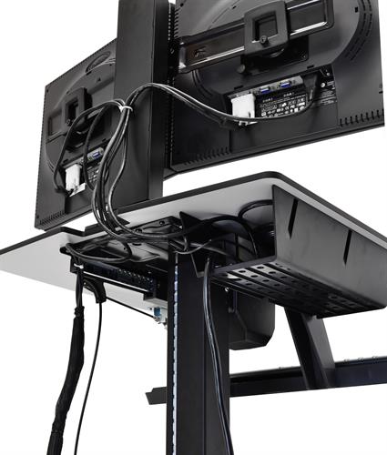 Ergotron WorkFit-C, Dual Sit-Stand Workstation 双显示器支架小型行动推车工作站