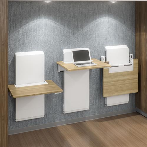 Ergotron WorkFit Elevate Wall Desk, Snow &amp; Maple 墙面升降桌