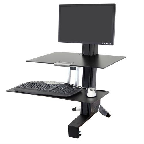 Ergotron WorkFit-S, Single-LD/HD, Worksurface & Large Kybd Tray 一體式雙重桌面單顯示器站立升降工作站