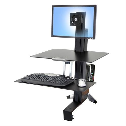 Ergotron WorkFit-S, Single-LD/HD, Worksurface & Large Kybd Tray 一體式雙重桌面單顯示器站立升降工作站