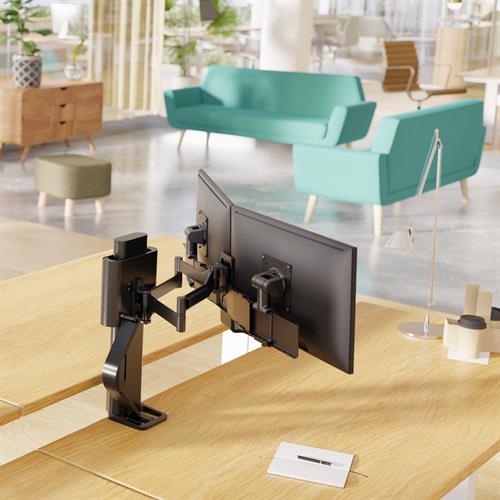 Ergotron TRACE™ Dual Monitor Mount (black/white)