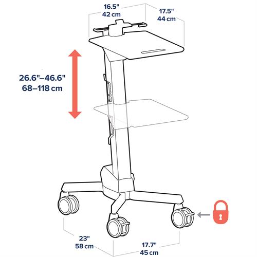 Ergotron Neo-Flex® Laptop Cart 笔记本电脑小型行动推车工作站