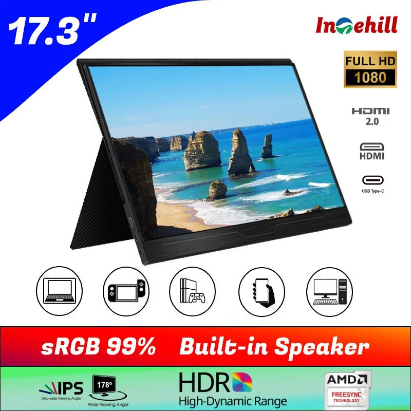 Intehill 17.3" MO-IP17NC FHD 144Hz Portable Monitor
